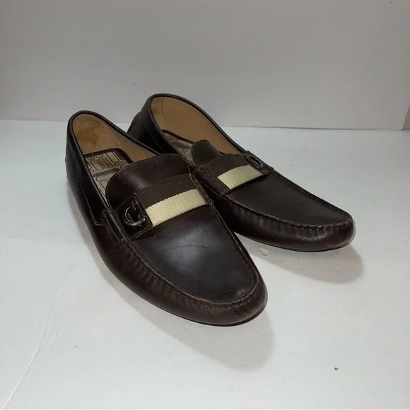 Coach Bally Lather Drivers Loafers Brown Men Size 12